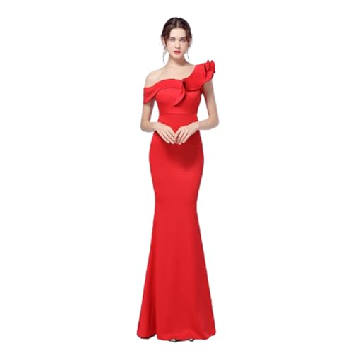 YKSEND Abendkleid Elegant Damen Cocktailkleide Ladies Evening Dress Einschultriges Langes Fischschwanzkleid Geeignet für Bankett Abendparty Modeparty,D,S von YKSEND