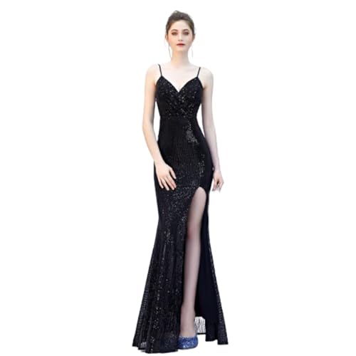 YKSEND Abendkleid Elegant Damen Cocktailkleide Ladies Evening Dress Langer Rock mit Hosenträgern und Fischschwanz Geeignet für Party-Toast-Auftritte,D,XL von YKSEND