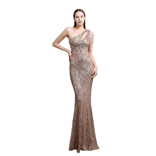 YKSEND Abendkleid Elegant Damen Cocktailkleide Ladies Evening Dress Langes Schmales Schulterfreies Kleid Geeignet für Eine Party Oder Einen Toast für die Braut,D,M von YKSEND