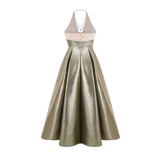 YKSEND Abendkleid Elegant Damen Cocktailkleide Ladies Evening Dress Neckholder-Abendkleid mit Rückenfreiem Diamantenbesetztem Abschlussballkleid für Bankette,B,XL von YKSEND