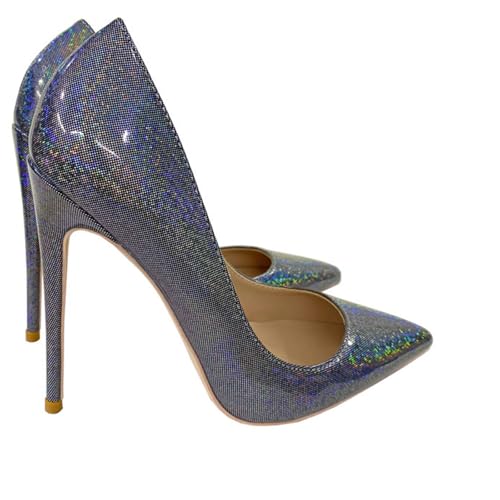 YKSEND Damen High Heel Stiletto Geschlossene Pumps mit Spitzer Zehenpartie 12 cm Hohe Absätze, Geeignet für Cocktailpartys und Nachtclubs,A,37 von YKSEND