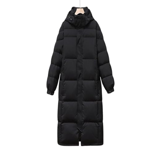 YKSEND Damens Long in Daunenjacke Hooded Jacket Winter Puffer Coats Lockere Winddichte Weiße Entendaunenjacke für Paare,B,S von YKSEND