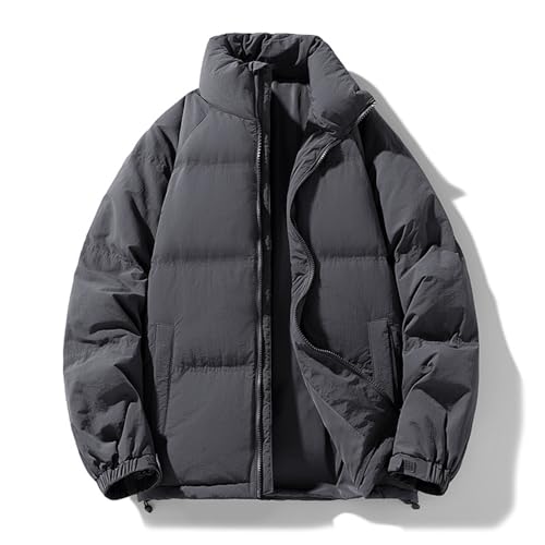 YKSEND Daunenjacke Herrens Cropped Puffer Coats Jacket Winter Down Coats Lockeres Stehkragen-Paar-Top Einfaches und Vielseitiges,A,3XL von YKSEND