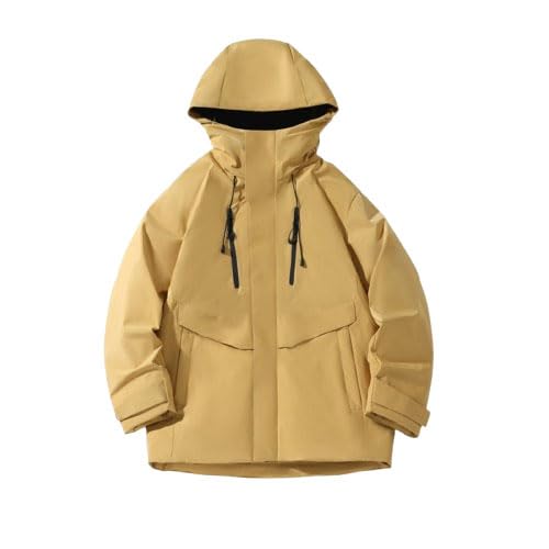 YKSEND Daunenjacke Hooded Herrens Cropped Puffer Jacket Winter Warm Down Coats Geeignet für Teenager Um Spazieren Zu Gehen Oder mit Freunden Abzuhängen,B,L von YKSEND