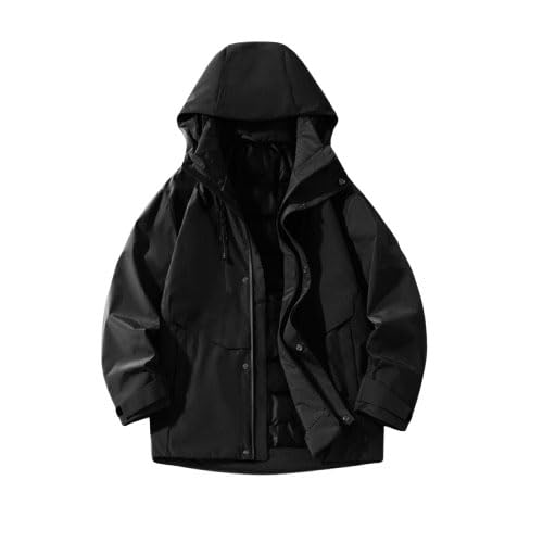 YKSEND Daunenjacke Hooded Herrens Cropped Puffer Jacket Winter Warm Down Coats Geeignet für Teenager Um Spazieren Zu Gehen Oder mit Freunden Abzuhängen,C,XL von YKSEND