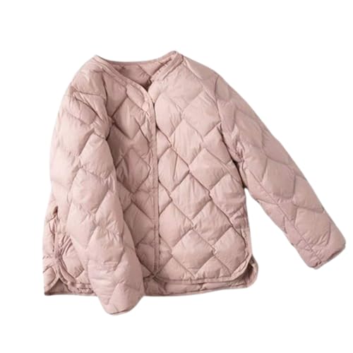 YKSEND Daunenjacke mit Damens Cropped Jackets Winter Puffer Coats Kragenlose Leichte Lässige Jacke mit Diamantkreis Zum Radfahren und Wandern,E,XXL von YKSEND