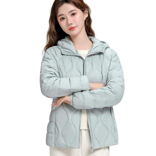 YKSEND Daunenjacke mit Damens Hooded Cropped Jacket Winter Puffer Coats Schmal Geschnittene Vielseitige Jacke Zum Wandern für Den Täglichen Arbeitsweg Usw,F,4XL von YKSEND