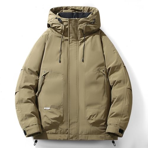 YKSEND Herrens in Daunenjacke Hooded Jacket Winter Puffer Coats Modischer und Lässiger All-Match-Daunenmantel,A,XXL von YKSEND