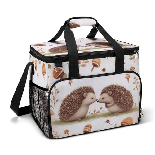 YKUDBN Isolierte Kühltasche für Reisen, Natur, schöner Igel-Liebhaber, bedruckt, weiche Kühltasche, isolierte Lunchtasche für Camping/Strand/Outdoor/Picknick von YKUDBN