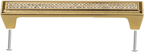 YKYKY Kristalltürgriffe, Möbeltürgriffe, Diamantglas-Garderobenknöpfe mit Schrauben (1 Stück-Gold), Lochabstand 128 mm(Holedistance128mm) von YKYKY