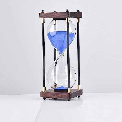 YKYKY Sanduhr, Farbiger Sanduhr-Timer, 30/60 Minuten, Glas-Sanduhr, Sanduhr, Kunsthandwerk, Glasdekoration(Blu,60 Minutes) von YKYKY