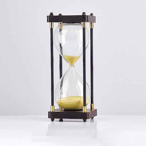 YKYKY Sanduhr, Farbiger Sanduhr-Timer, 30/60 Minuten, Glas-Sanduhr, Sanduhr, Kunsthandwerk, Glasdekoration(Yellow,30 Minutes) von YKYKY