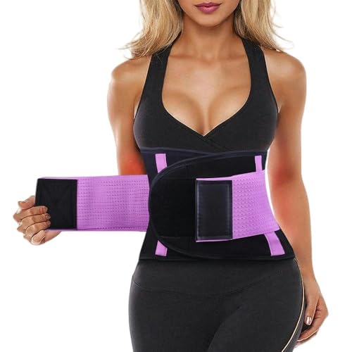YLCYDLYU Bauchkorsettgürtel Frauen Verstellbarer Gürtel Workout Körper Lendenwirbel Fitness Gürtel Cincher Bauch Control Strap-Lila-XL von YLCYDLYU