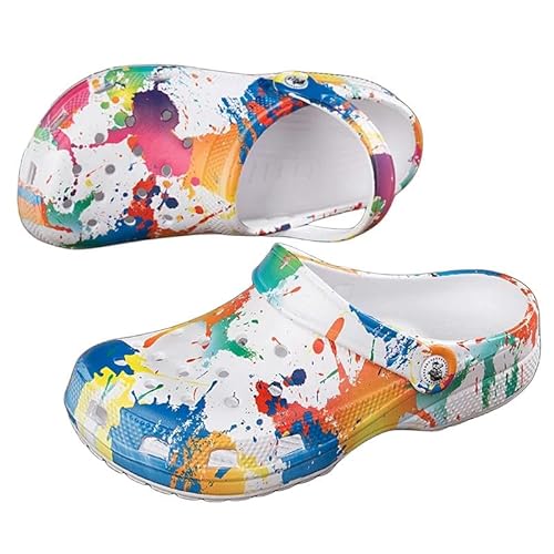 YLCYDLYU Clogs Pantoletten Damen Bunte Gedruckte Garten Loch Schuhe-Weiss-42 YLCYDLYU Clogs Pantoletten Damen Bunte Gedruckte Garten Loch Schuhe-Weiss-42 von YLCYDLYU
