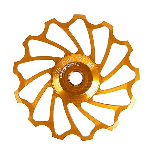 YLME Fahrrad-Schaltröllchen, 11T/13T/15T Fahrrad-Schaltwerk-Riemenscheiben, Keramiklager-Führungsräder Für MTB-Schalthebelspannung,Gold,13T YLME Fahrrad-Schaltröllchen, 11T/13T/15T Fahrrad-Schaltwerk-Riemenscheiben, Keramiklager-Führungsräder Für MTB-Schalthebelspannung,Gold,13T von YLME