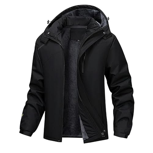 YLQQdMK Winterjacke Herren Herbst- Und Winterwindbrecherjacken Herrenjacken Herren -Outdoor -Mäntel Für Herren -Jacken-Schwarz-XL (61 Kg Bis 69 Kg) von YLQQdMK