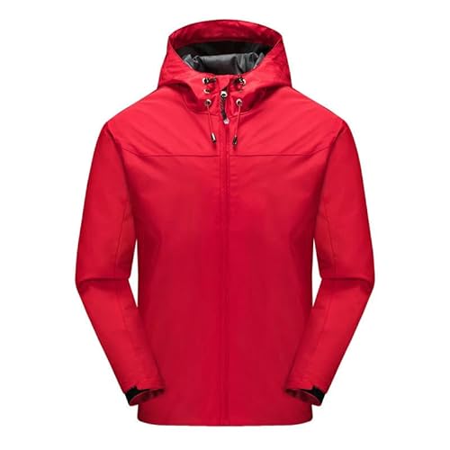 YLQQdMK Winterjacke Herren Männer Im Freien Im Freien, wasserdichte Regenmantel Leichtes Frauen 3-In-1-Kapuzenjacke Für Frauen-Rot-5Xl von YLQQdMK