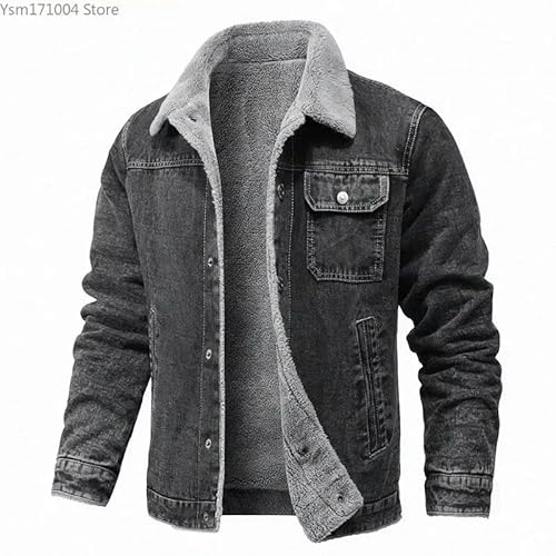 YLQQdMK Winterjacke Herren Winter Herrenjacke Dicker Warmer Mantel Lässig Enge Jeansjacke-230-Grey-Asian 4XL Ist Eur 2XL von YLQQdMK