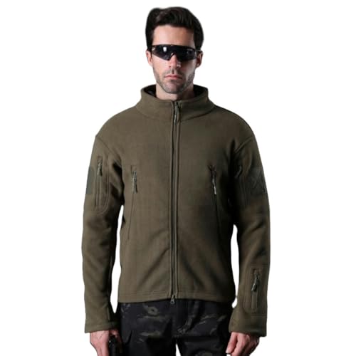 YLQQdMK Winterjacke Herren Winterjacke Warmes Mantel Spleißen Herrenarbeitsmantel Windschutzjacke-Armeegrün-XL von YLQQdMK