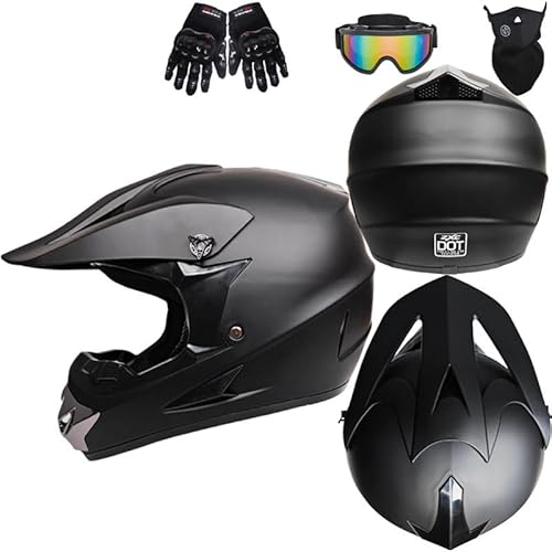 Offroad-motorradhelm Fahrradhelm Mit Brille Handschuhe Maske Für Das Tägliche Fahren Im Freien Multi-spezifikation Für 55-64 cm Kopfumfang von YLSDG