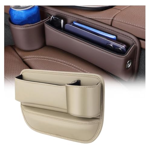 YLWDKORR Auto sitze Lückenfüller Organizer für F&ord Kuga Mk2 2013-2019 Autositze Lücke Organizer Aufbewahrungsbox Leder Auto Aufbewahrung Organizer mit Getränkehalter Teile von YLWDKORR