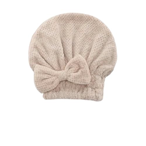 YLXCKGS Handtuch Schnelles Haar Trocknend Handtuch Bowknot Wrap Handtuchhut Cap Verdicken Decken Für Frauen Badezimmerzubehör-Khaki von YLXCKGS