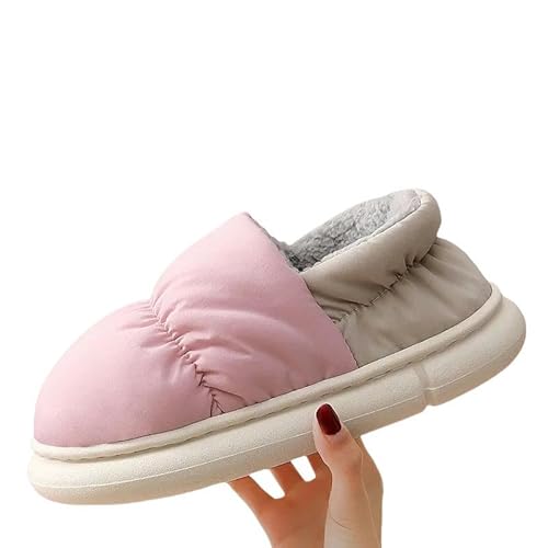 YLXCKGS Hausschuhe Winter Toast Frauen Hausschuhe Warme Plüsch-Baumwollschuhe Im Innenhaus Nicht Rutschdicke Sohle Pelzige Schuhe Für Paare-Rosa-44-45 (10.4-10,6 Zoll) von YLXCKGS