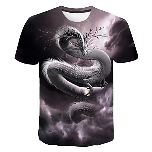 YLXINGMU Unisex-T-Shirt Mit 3D-Druck – Neuheit, Kurzärmliges Rundhalsausschnitt, Lustiges Plus-Size-Fantasie-Tier-Drachen-Lässiges, Atmungsaktives Hemd, Damen-Herren-Sommer-Street-Top-Pullove YLXINGMU Unisex-T-Shirt Mit 3D-Druck – Neuheit, Kurzärmliges Rundhalsausschnitt, Lustiges Plus-Size-Fantasie-Tier-Drachen-Lässiges, Atmungsaktives Hemd, Damen-Herren-Sommer-Street-Top-Pullove von YLXINGMU