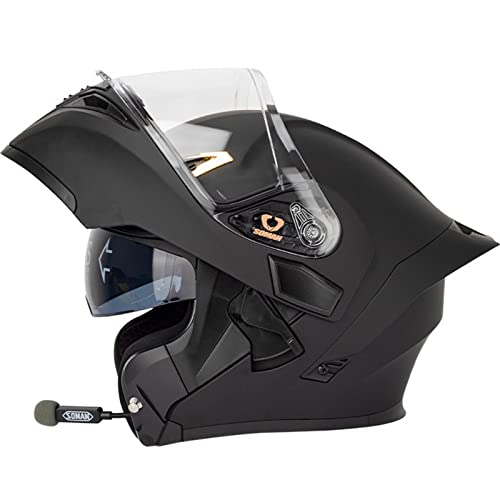 Bluetooth Integralhelm Klapphelm Motorrad Modularer Helm Motorrad Doppelvisier für Erwachsene Männer Frauen Moped Street Racing DOT/ECE Approved 11,XL von YMCXZDP