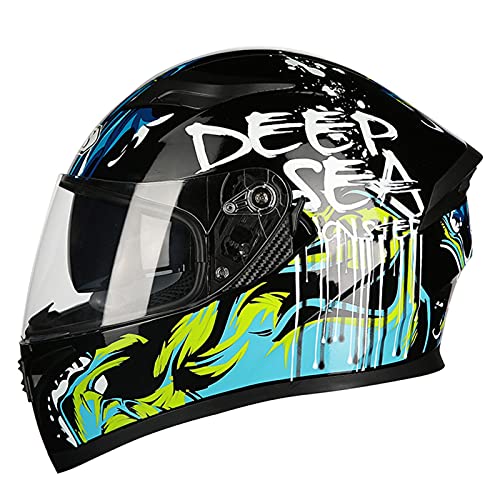 Integrierter Motorradhelm Integralhelme Blendschutz-Vollvisier-Doppelvisier Fahrrad-Motocross-Helme Für Erwachsene Männer Und Frauen, DOT/ECE-Zertifizierung 1,XXXL von YMCXZDP