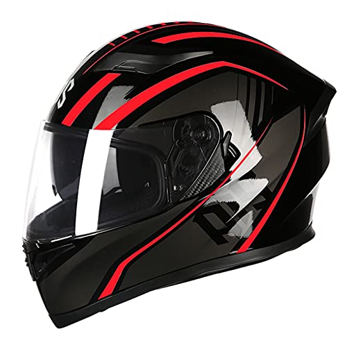 Integrierter Motorradhelm Integralhelme Blendschutz-Vollvisier-Doppelvisier Fahrrad-Motocross-Helme Für Erwachsene Männer Und Frauen, DOT/ECE-Zertifizierung 10,XXL von YMCXZDP