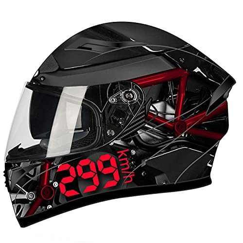 Integrierter Motorradhelm Integralhelme Blendschutz-Vollvisier-Doppelvisier Fahrrad-Motocross-Helme Für Erwachsene Männer Und Frauen, DOT/ECE-Zertifizierung 11,XXL von YMCXZDP