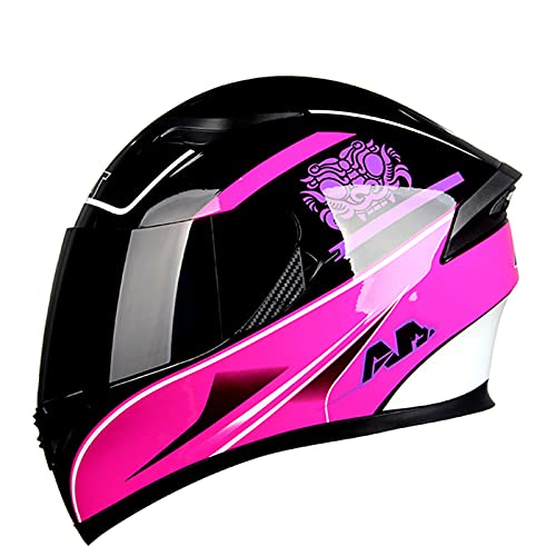 Integrierter Motorradhelm Integralhelme Blendschutz-Vollvisier-Doppelvisier Fahrrad-Motocross-Helme Für Erwachsene Männer Und Frauen, DOT/ECE-Zertifizierung 16,M von YMCXZDP