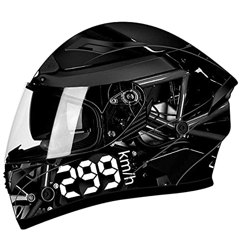 Integrierter Motorradhelm Integralhelme Blendschutz-Vollvisier-Doppelvisier Fahrrad-Motocross-Helme Für Erwachsene Männer Und Frauen, DOT/ECE-Zertifizierung 6,XXL von YMCXZDP