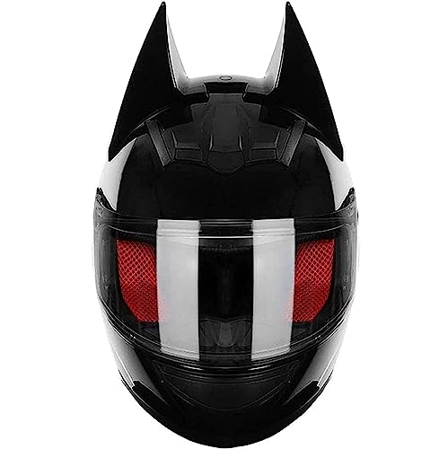 Katzenohren Integralhelm Motorradhelm Offroad-Motocross-Helm ECE/DOT Zertifiziert Gesichtsschutz Waschbares Futter Racing Kart Unisex Full-Face Motorrad-Helm 3,L von YMCXZDP