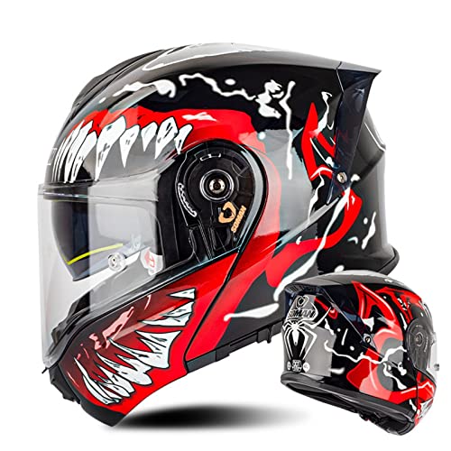 Klapphelm Motorradhelm Integralhelm Mit Doppelvisier DOT/ECE Genehmigt Motorrad Full Face Helm Vollvisierhelm Atmungsaktiv Und Komfortabel, Für Erwachsene, Frauen Und Männer 4,L von YMCXZDP