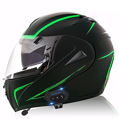 Klapphelme Bluetooth Motorradhelm Mit Doppelvisier Sonnenblende Lautsprecher, ECE/DOT Genehmigt Integralhelm Für Damen Und Herren Für Das Radfahren im Freien 6,L von YMCXZDP