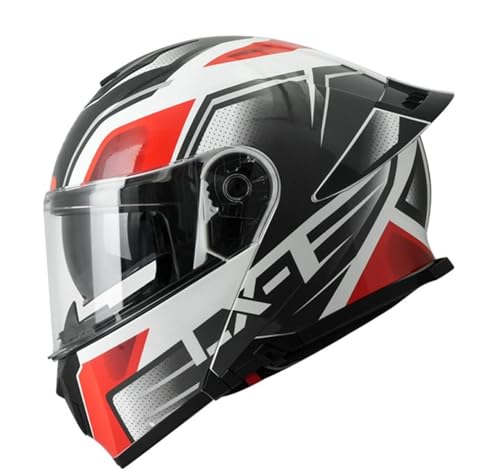 Modularer Motorradhelm Integralhelm Klapphelm DOT/ECE-Geprüft Doppelvisier Motorradhelm Moped-Straßenrad-Rennhelm Für Männer Und Frauen 8,M=57~58cm von YMCXZDP