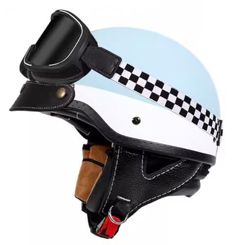 Motorrad Halbhelme Brain-Cap · Halbschale Jet-Helm Roller-Helm Halbschalenhelm mit DOT/ECE Zertifizierung Scooter-Helm Mofa-Helm Retro Motorrad Half Helm für Cruiser Chopper Biker 6,3XL=65~66cm von YMCXZDP