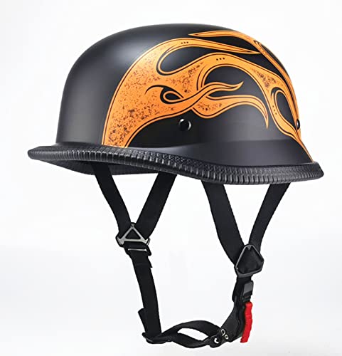 Motorrad Helm Halbschale Jethelm mit Schutzbrille ECE Zugelassen Motorrad Roller Street Moped Halbhelme Erwachsene Unisex Helm für Scooter Chopper Cruiser Retro Helm 2,L von YMCXZDP