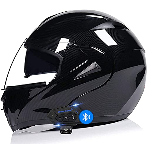 Motorradhelm Bluetooth Klapphelm Integralhelm Fullface Helm Rollerhelm Sturzhelm mit Doppelvisier Sonnenblende DOT/ECE Genehmigt für Damen Herren Erwachsene 1,S von YMCXZDP