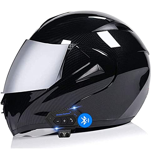 Motorradhelm Bluetooth Klapphelm Integralhelm Fullface Helm Rollerhelm Sturzhelm mit Doppelvisier Sonnenblende DOT/ECE Genehmigt für Damen Herren Erwachsene 18,L von YMCXZDP