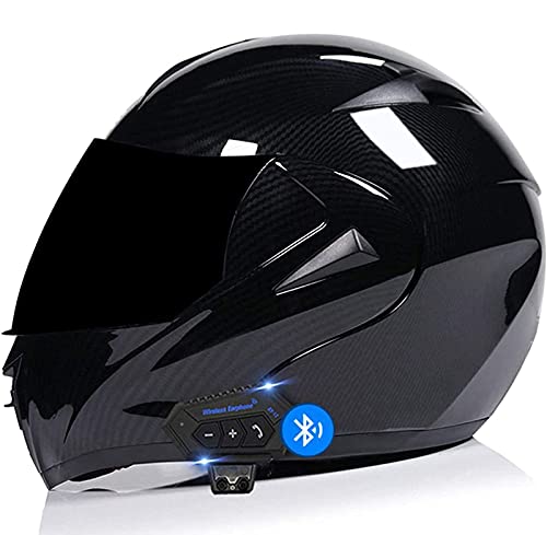 Motorradhelm Helm Motorrad Mit Bluetooth Headset Klapphelm DOT/ECE-Zugelassener Integrierter Mit Doppelvisier Eingebautem Mikrofon FüR Automatische Reaktion für Frauen Männer Erwachsene 1,S von YMCXZDP