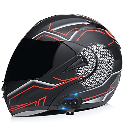 Motorradhelm Helm Motorrad mit Bluetooth Integralhelm Klapphelm Doppelvisier ECE/DOT-Zertifizierung Motocrosshelme für Frauen Männer Erwachsene 1,XL von YMCXZDP