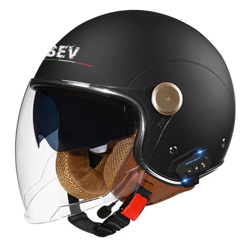 Motorradhelm Jethelme mit Bluetooth Herren Damen ECE/DOT-zertifizierter Motorrad Integrierter Bluetooth-Helm mit Doppelspiegel Rollerhelm Scooterhelm 26,XL Motorradhelm Jethelme mit Bluetooth Herren Damen ECE/DOT-zertifizierter Motorrad Integrierter Bluetooth-Helm mit Doppelspiegel Rollerhelm Scooterhelm 26,XL von YMCXZDP