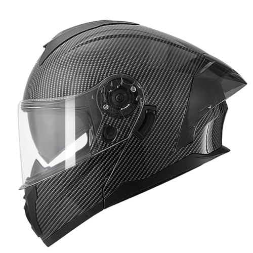 Motorradhelm Klapphelm Integralhelm Motorrad Mann Frau Modularer Vollgesichtshelm DOT/ECE Zertifiziert mit Doppelvisier Integrierter Moped-Roller-Helm für Erwachsene 3,M=57~58cm von YMCXZDP