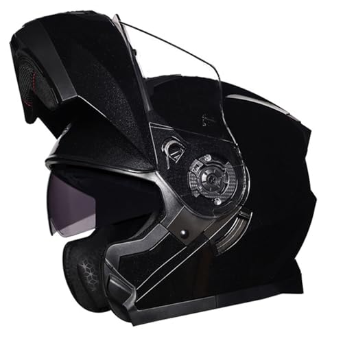 Motorradhelm Motorrad Klapphelm Mit Doppelvisier Integralhelm Fullface Helm Rollerhelm Mofa Helm Sturzhelm Modularer Helm Für Männer Und Frauen 12,L=59~60cm von YMCXZDP