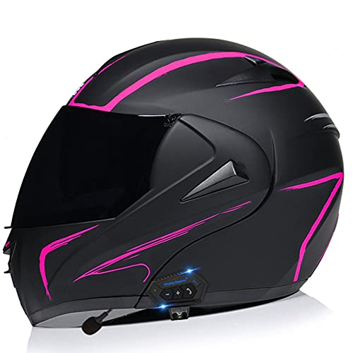 Motorradhelm Motorrad Klapphelm mit Bluetooth ECE/DOT Zertifiziert mit Doppelvisier mit Eingebautem Mikrofon für Automatische Beantwortung für Frauen Männer Erwachsene 15,M von YMCXZDP