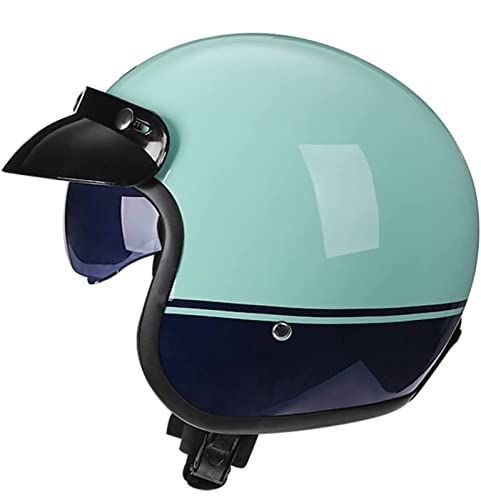 Vintage Deluxe“ · Jet-Helm · Motorrad-Helm Roller-Helm Scooter-Helm Moped Mofa-Helm Halbhelme Chopper Retro Vespa Pilot Biker Mit Visier ECE Genehmigt Für Erwachsene Männer Frauen 5,L von YMCXZDP