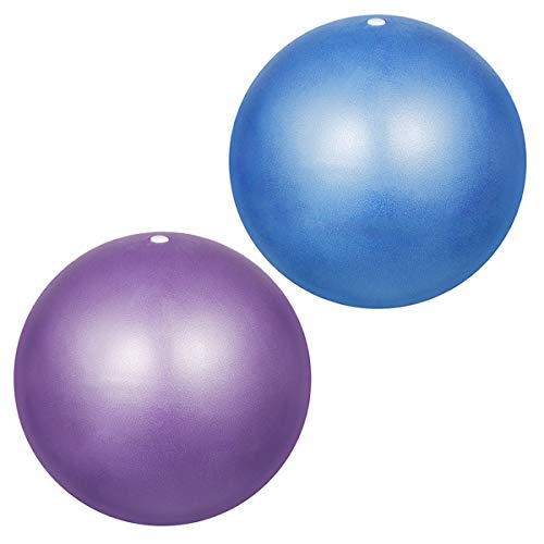 YMWALK Pilates Ball, 2 PCS 25cm Kleiner Übungsball, Mini Soft Pilates Ball Antirutsch-Anti-Burst-Fitness-Fitnessball Perfekt für Pilates, Yoga, Kerntraining und Physiotherapie (lila und blau) von YMWALK